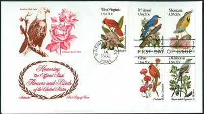 USA 1992 Blumen und Vögel FDC 5-6.jpg