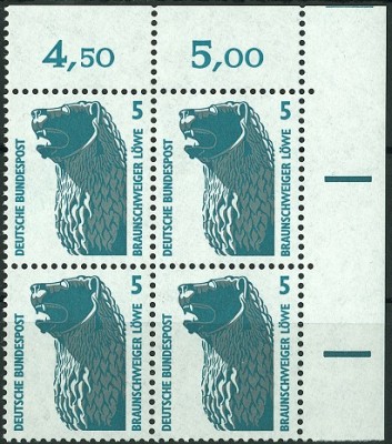 Bund 1990 MiNr. 1448 ViererBlock 5 Pfennig SWK.jpg