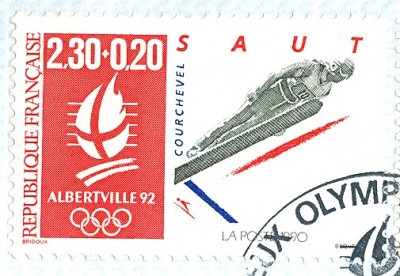 Frankreich 1992, MiNr. Skispringer -1.jpg