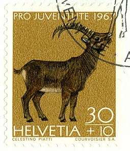 Schweiz 1967, MiNr. Steinbock -1.jpg
