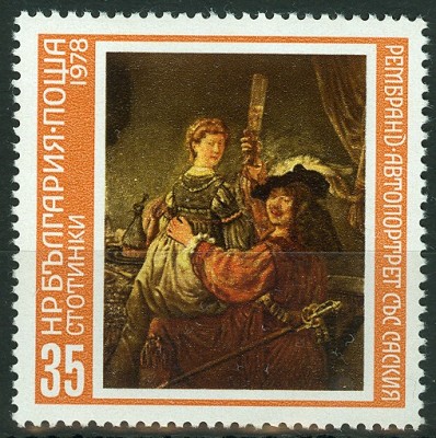 Bulgarien 1978, MiNr. SelbstBildnis mit Saskia, 35 Stotinki.jpg