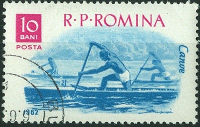 Rumänien 1962 MiNr. KanuRennsport Einer-Canadier C1.jpg