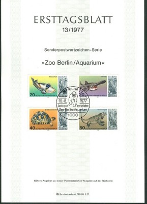 Berlin 1977, MiNr. 552-555, ZOO Berlin ETB.jpg