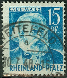 Alliierte Bestzung, FranzZone, RheinlandPfalz, MiNr. 21, KMarx.jpg