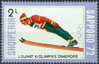 Albanien 1972, MiNr. 1533, Sapporo 72-Skispringer.jpg