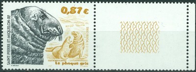 St.Pierre et Miquelon 2002, MiNr. kegelRobbe, Halichoerus gryphus.jpg
