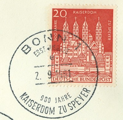 Bund 1961, MiNr. 366, KaiserDom zu Speyer-2.jpg