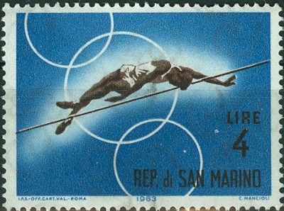 San Marino 1963, MiNr. 785, Hochsprung, 4 Lire.jpg