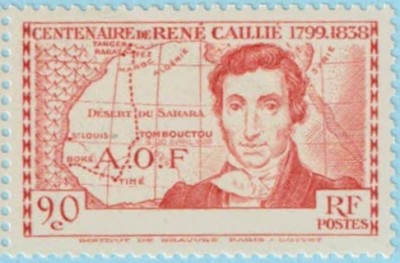 Franz. Kolonien Afrikas Elfenbeinküste 1939 MiNr. 162 . Caillié (1799-1838), französischer Forschungsreisender; Reiseroute.jpg (112.98 KiB) 2443-mal betrachtet Franz. Kolonien Afrikas Elfenbeinküste 1939 MiNr. 162 . Caillié (1799-1838), französischer Forschungsreisender; Reiseroute.jpg